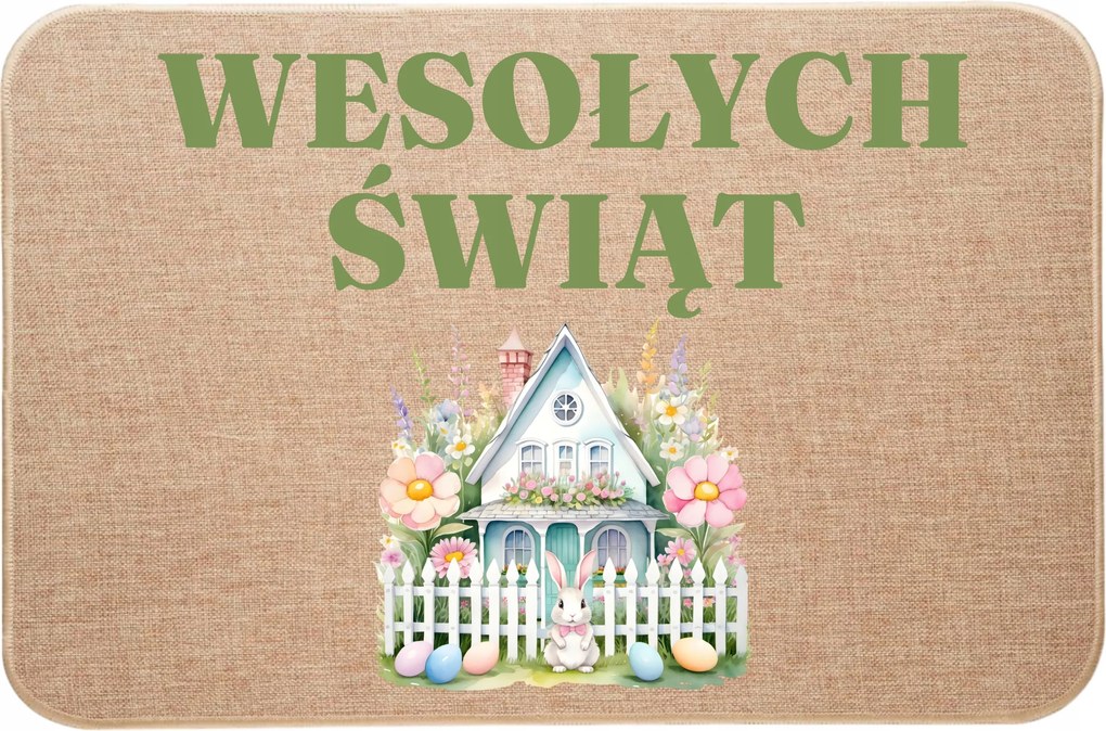 Húsvéti Lábtörlő lenvászon dísz Boldog Karácsonyt felirattal