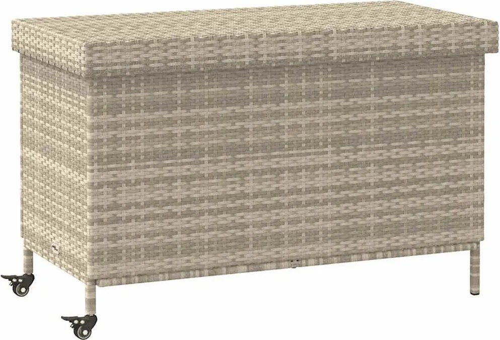 Kerti Tároló Doboz Kerekekkel Világosszürke 110X55X73 Cm