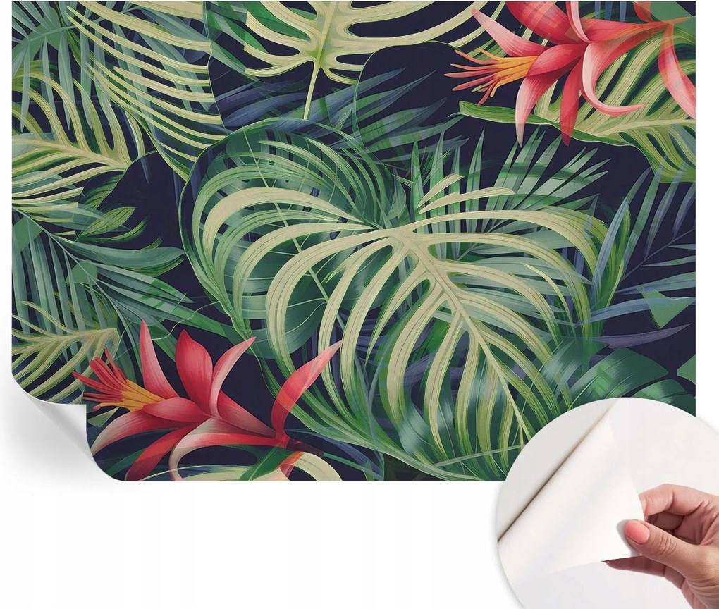 Öntapadós tapéta 3D ragasztóval Egzotikus növények 208x146 cm