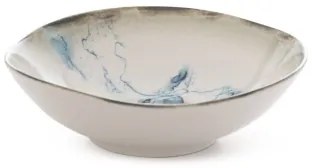 24 darabos étkészlet, fehér/kék, porcelán