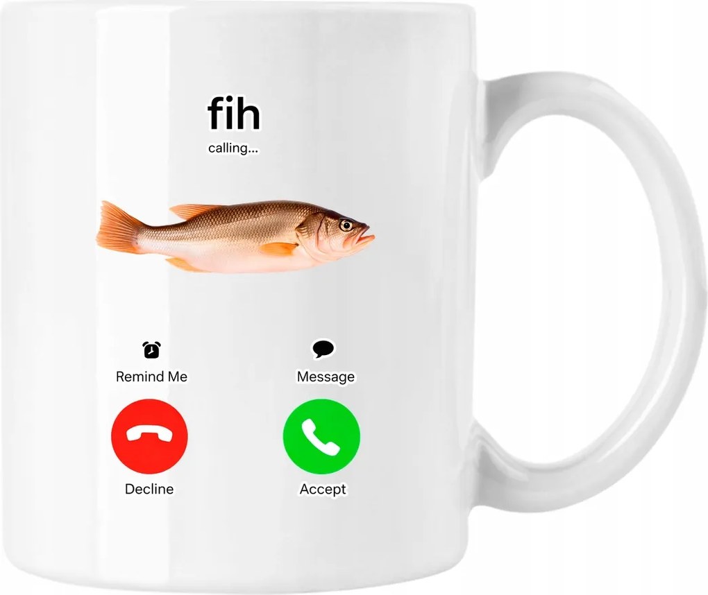 Fish Calling Meme bögre fehér 330ml