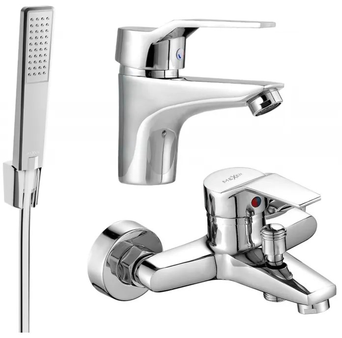 Mexen Caro R72 fürdőszett zuhanygarnitúrával, króm, 746603R72-00