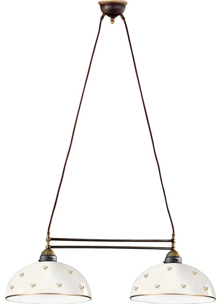 Kolarz 731.82.171 - NONNA kábeles csillár 2xE27/75W/230V, virágos, rózsaarany