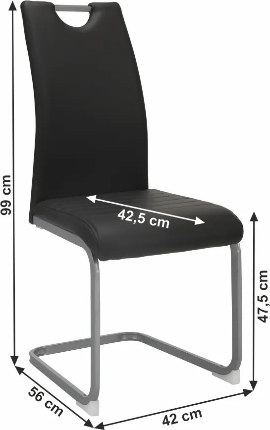 Étkező szék,sötétszürke, DEKOMA