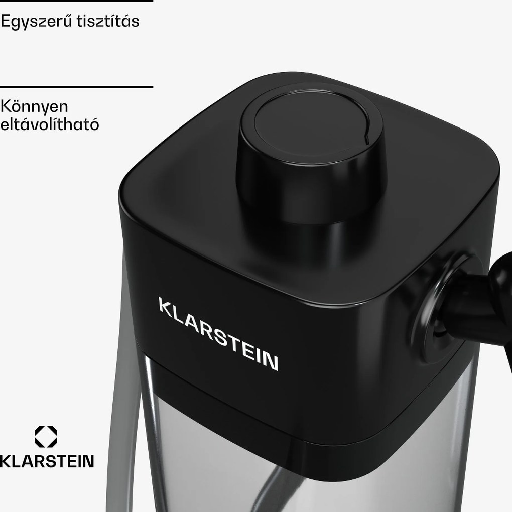 Klarstein SteelPresso tejtartály, praktikus kiegészítők, 0,55 liter, átlátszó