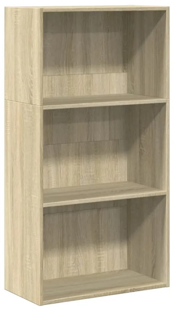 sonoma tölgy színű szerelt fa könyvespolc 60 x 30 x 114 cm