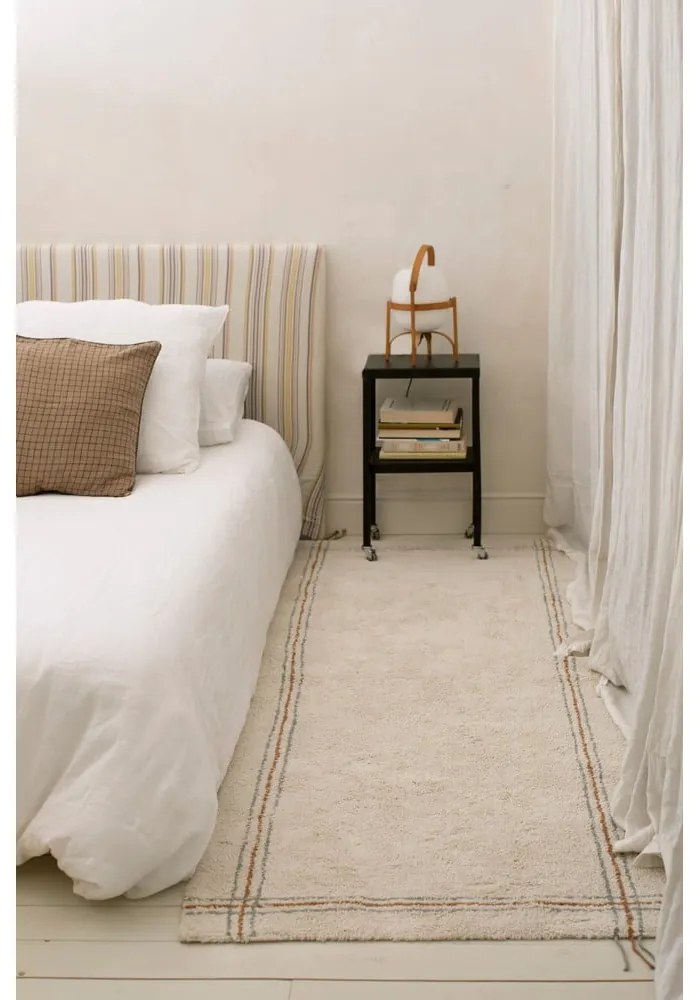 Krémszínű mosható kézi szövésű pamut futószőnyeg 80x230 cm Cuisine Natural – Lorena Canals