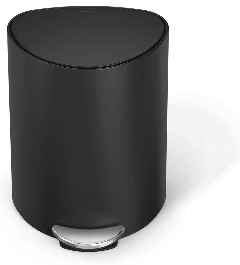 Matt fekete fém pedálos szemetes 6 l – simplehuman