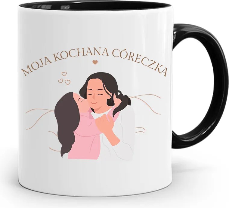 Fekete Bögre Lányomnak Drága Kislányom nyomott mintával