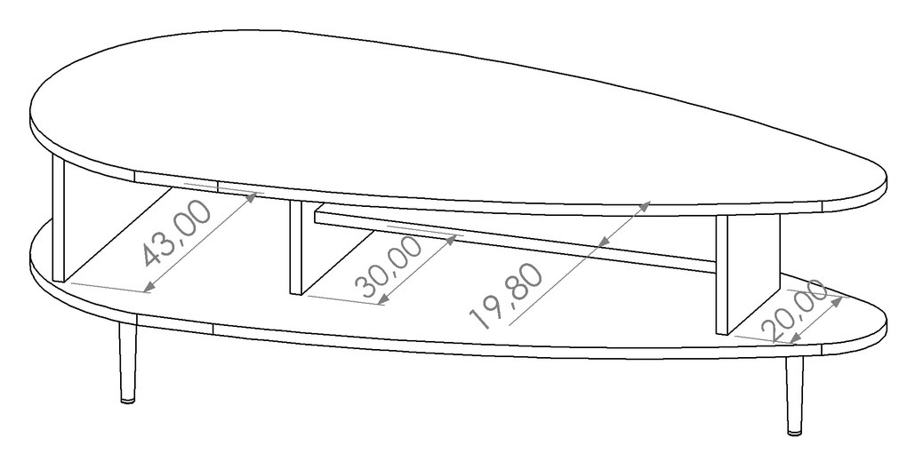 Dohányzóasztal Vasecta STO (brandy castello tölgy). Akció -22%. 1051908
