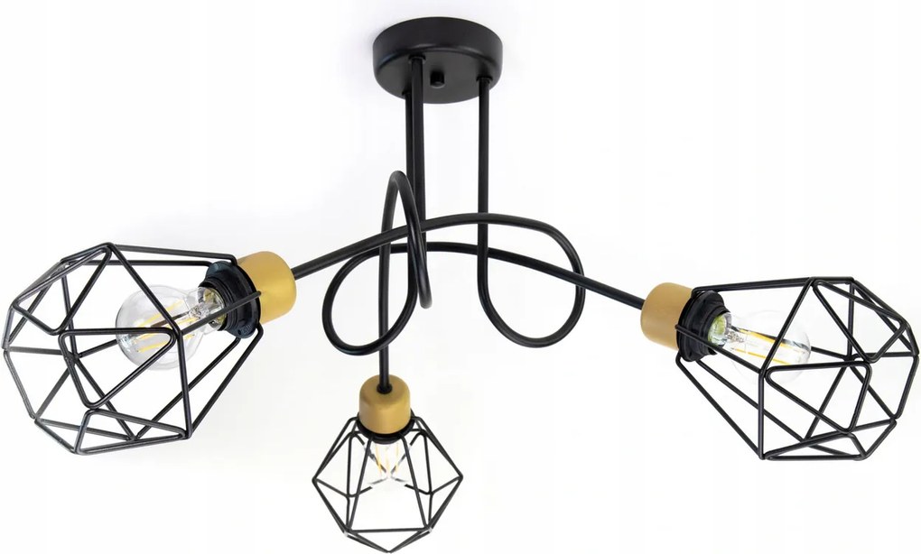 Függő lámpa csillár Diamond Gold 3 loft csillár Led