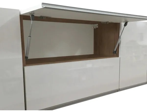 Konyhablokk MARINA 180 cm, craft tölgy/fényes fehér