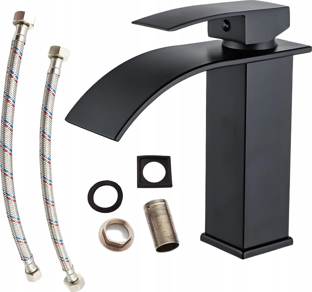 Fürdőszobai Mosdó Csaptelep Álló Pultra Szerelhető Csaptelep Delvant Hea Fekete