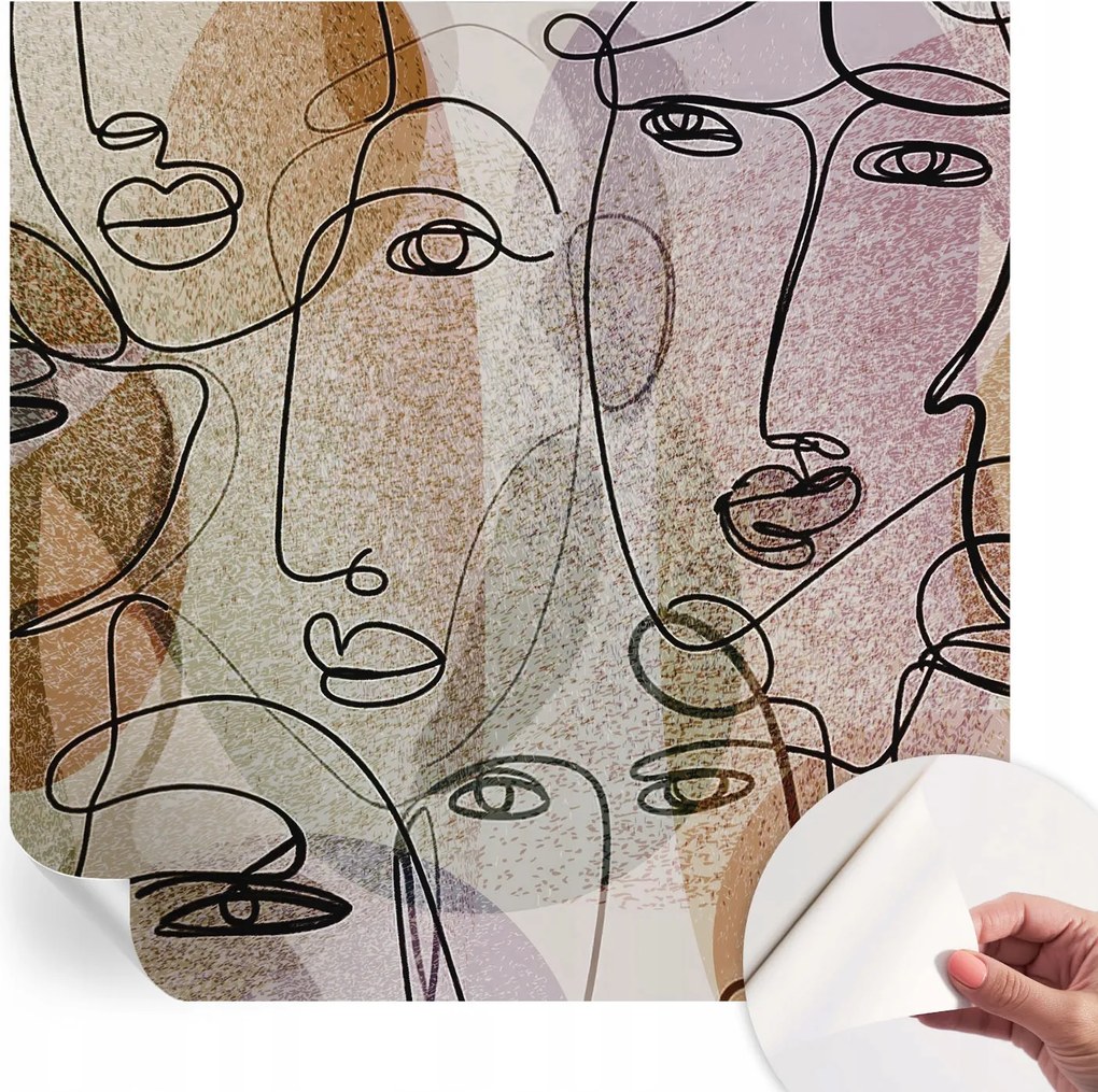 Fotótapéta Fali tapéta Hálószobába és Nappaliba Lineáris arcok 250x250 cm