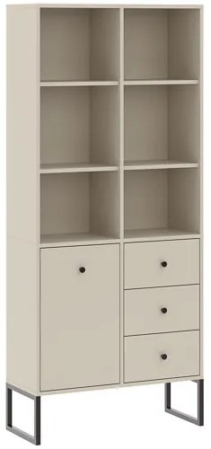 Üveges Vitrin Kasmír Színben. LINEA 77x33x180 cm.