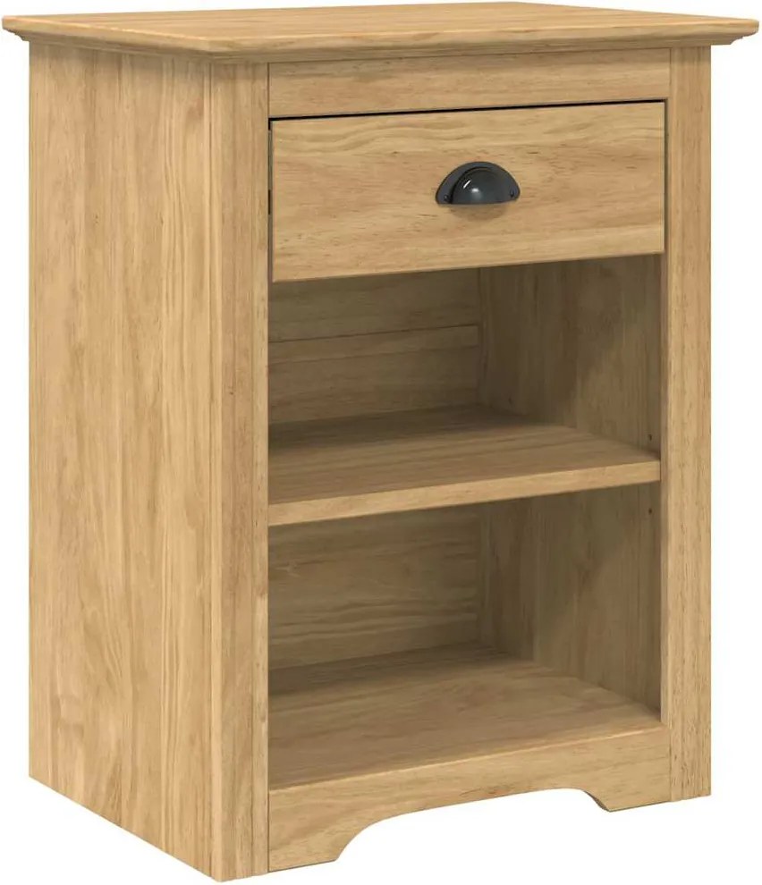 vidaXL Éjjeliszekrény fiókkal BODO Méz barna 53 x 38,5 x 67 cm Faanyag