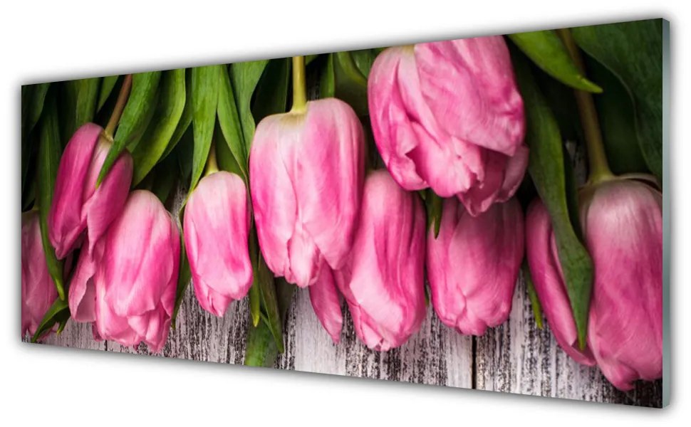 Üvegkép Tulipánok Fal 120x60cm 2 fogas