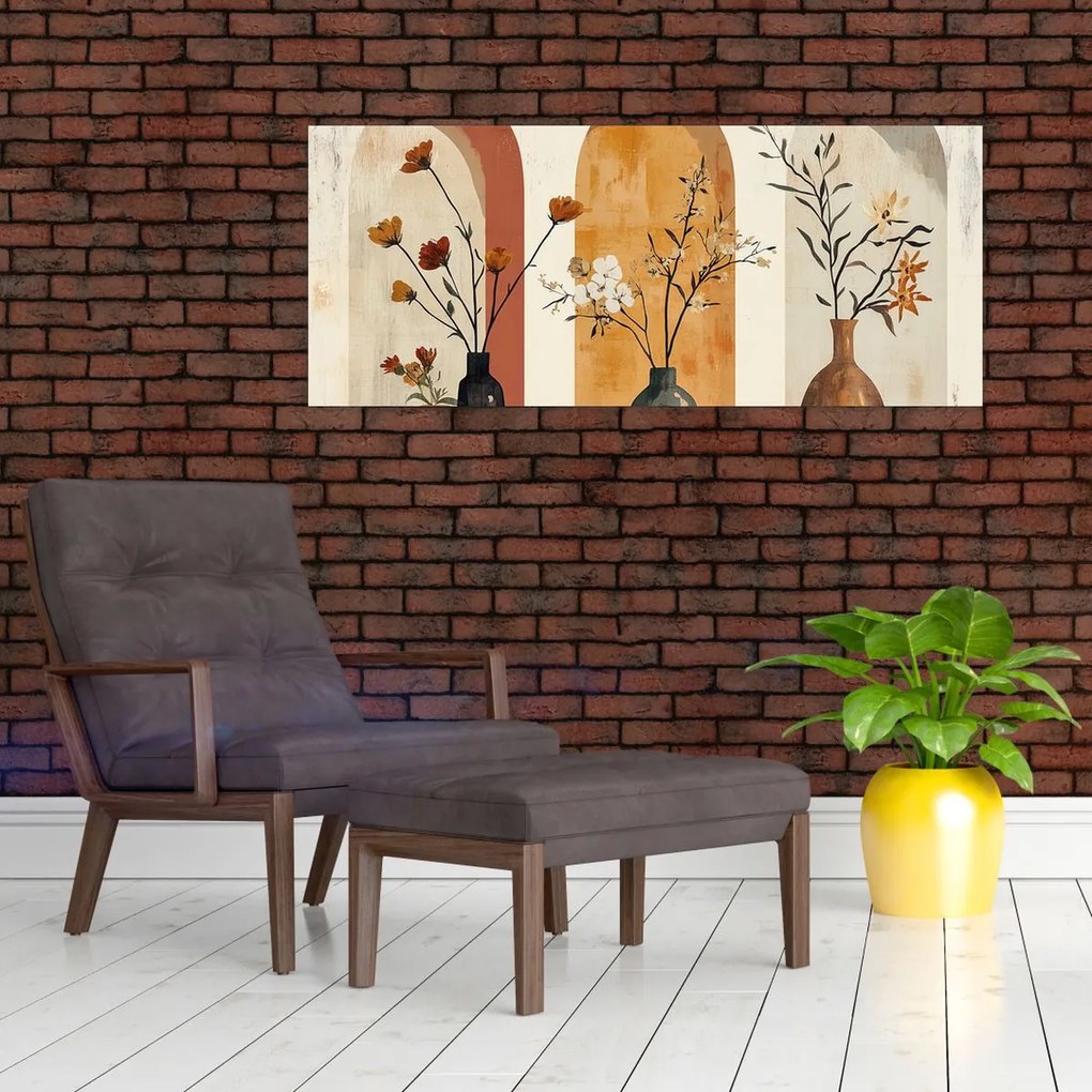 Kép - Vázák boltívekben (120x50 cm)