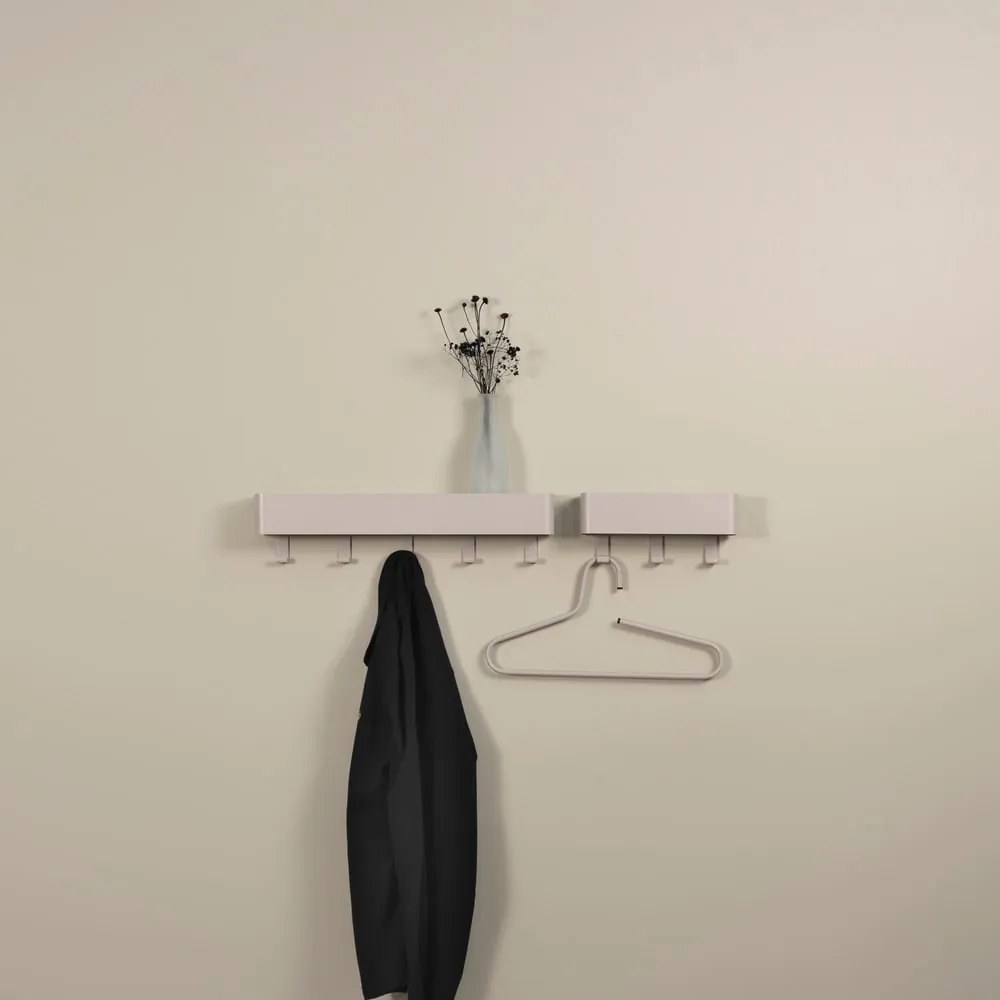 Szürkésbarna fém fali fogas polccal 52 cm Dax Play – Spinder Design