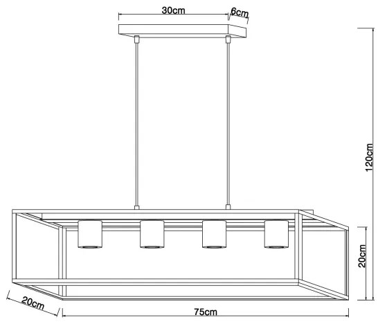 Globo 15476-4H - Csillár zsinóron HAGAR 4xE27/60W/230V