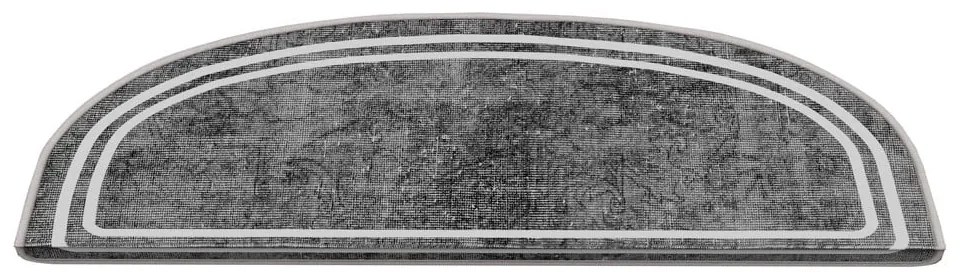 Szürke lépcsőszőnyeg szett 16 db-os 20x65 cm Plain – Vitaus