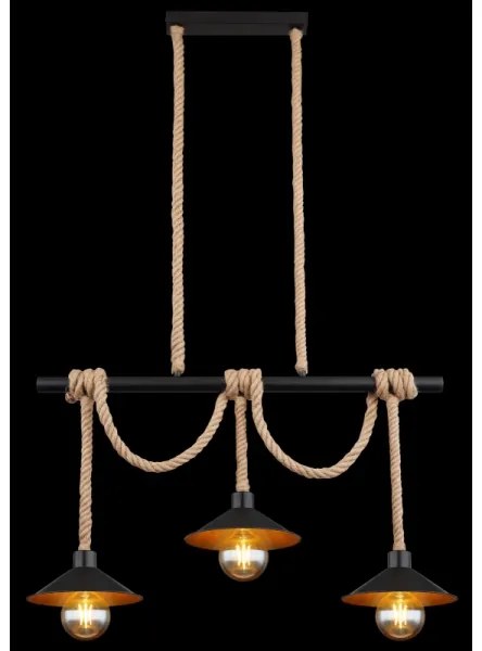 Globo 15690-3H - DIANA függőlámpa kábellel, 3xE27/60W/230V, fekete