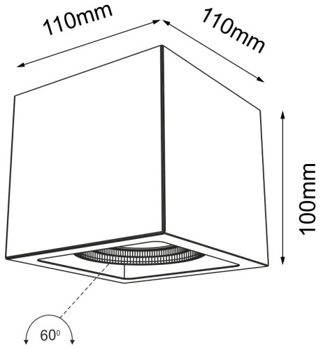 Shilo 1135 - Spotlámpa AWA 1xGU10/15W/230V fekete