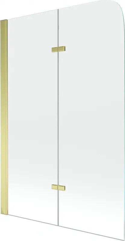 Mexen Felix kétszárnyas fürdőkád paraván 80 x 140 cm, átlátszó, arany - 890-080-002-50-00