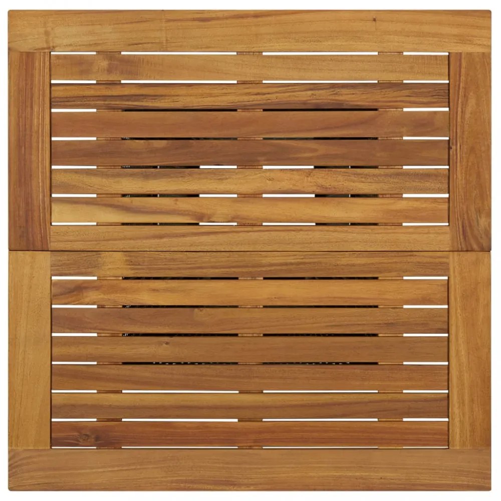 fekete polyrattan és tömör akácfa bárasztal 80 x 80 x 110 cm