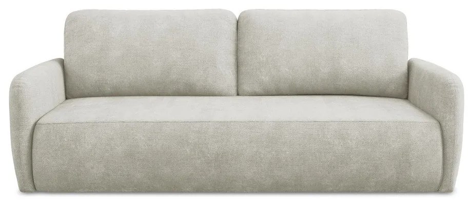 Krémszínű zsenília kinyitható-tárolóhelyes kanapé 218 cm Lilo – Makamii