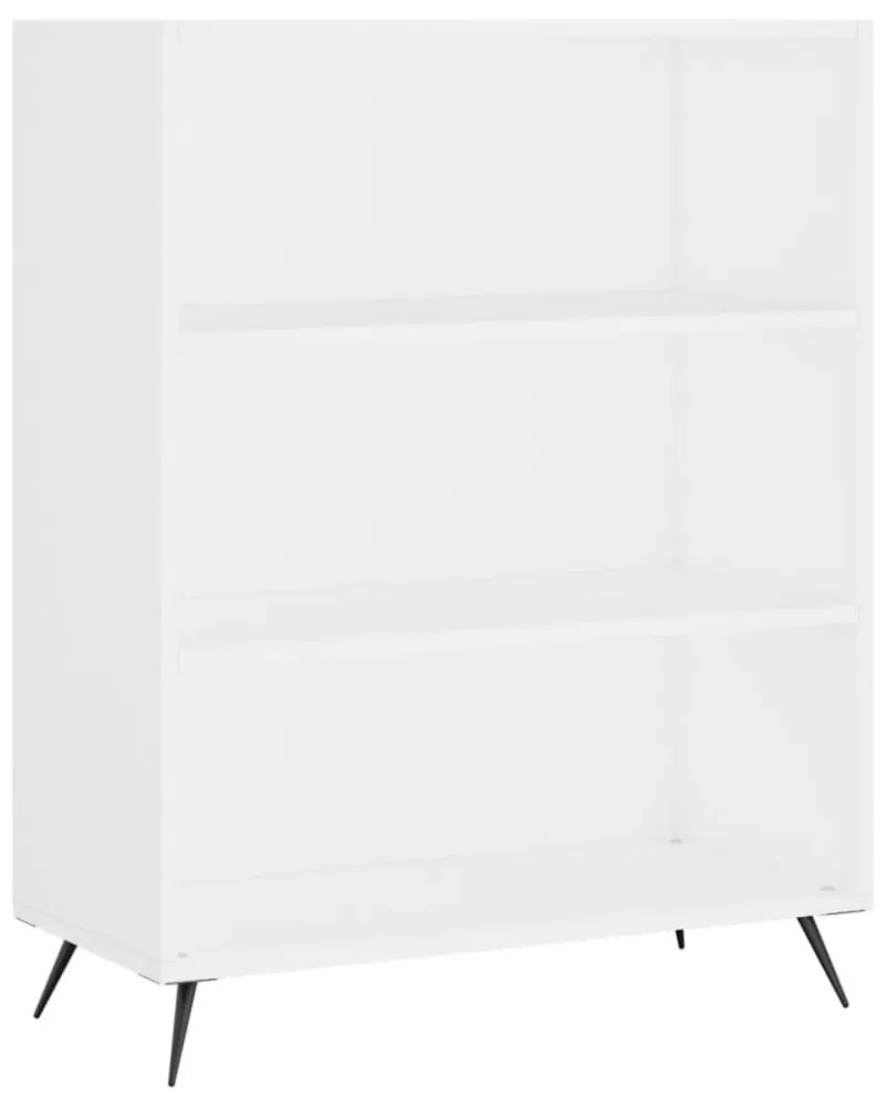 fehér szerelt fa könyvespolc 69,5 x 32,5 x 90 cm