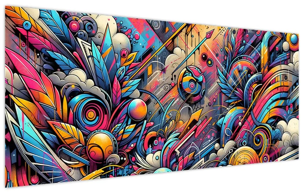 Kép - Színes graffiti (120x50 cm)
