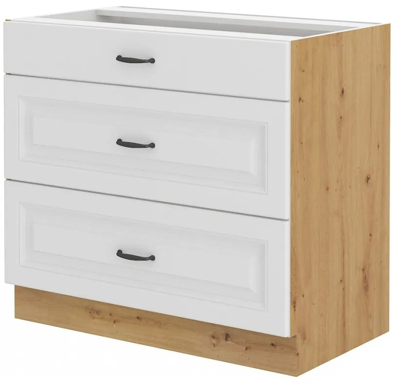 Alsó konyhaszekrény Sheila 80 D 3S BB (artisan tölgy + fehér). 1032446