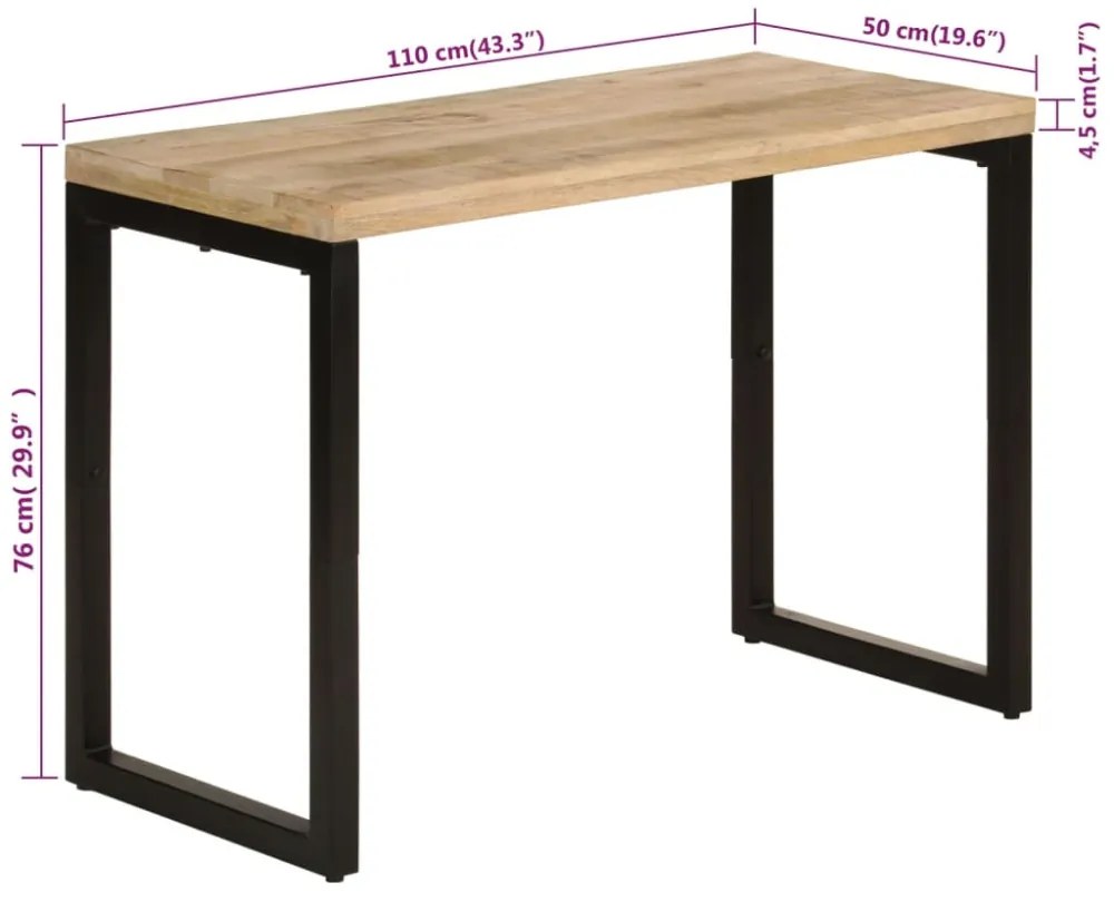 tömör mangófa étkezőasztal 110 x 50 x 76 cm