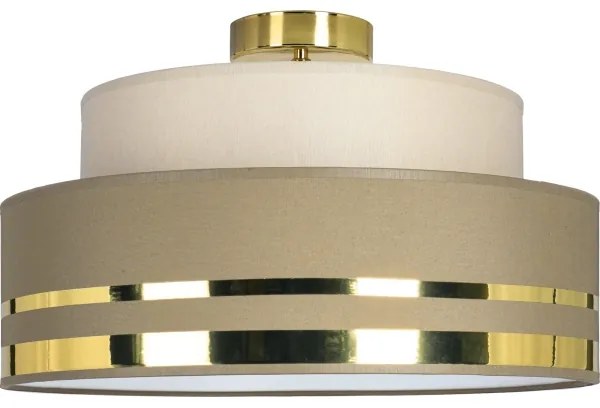 Mennyezeti lámpa TAMI 1xE27/60W/230V átm. 40 cm bézs/barna/arany