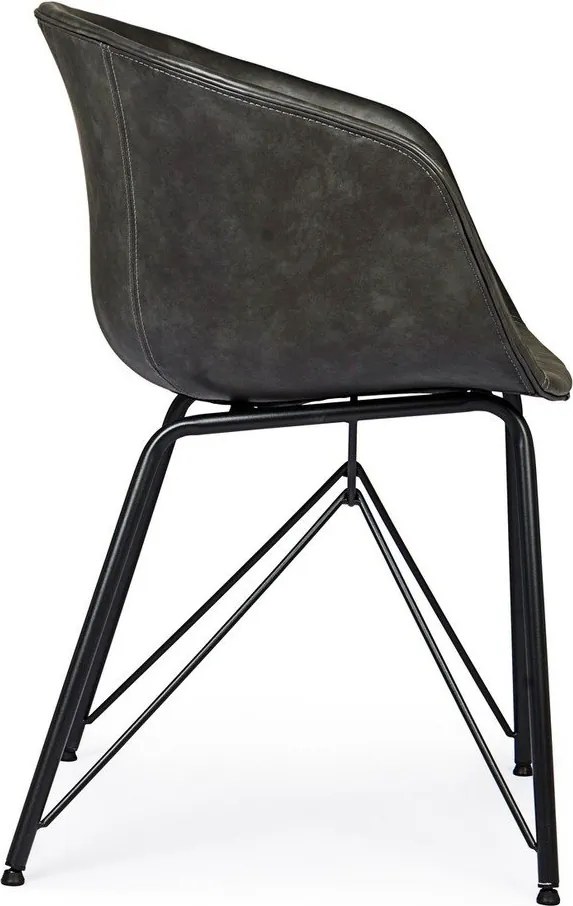 Sötétszürke kárpitozott étkezőszék Warhol – Bizzotto