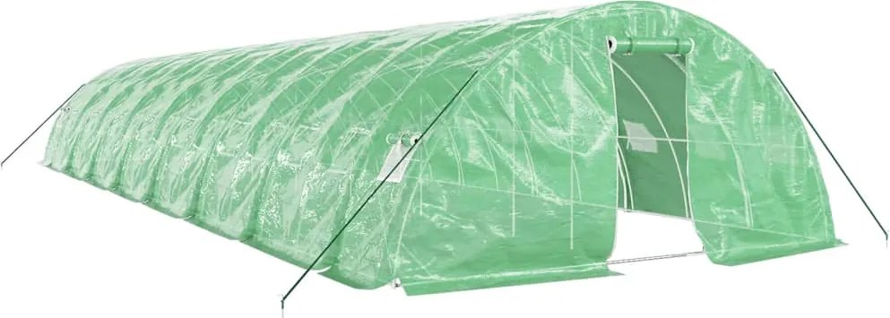 vidaXL zöld acélvázas melegház 80 m² 16 x 5 x 2,3 m
