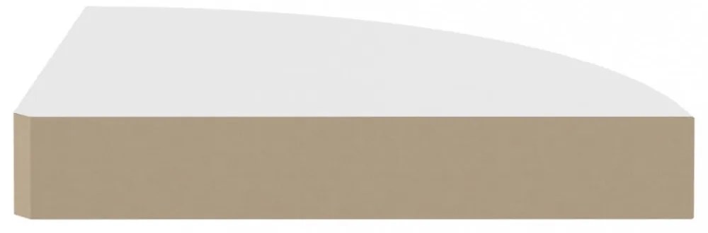 4 db fehér MDF lebegő sarokpolc 25 x 25 x 3,8 cm