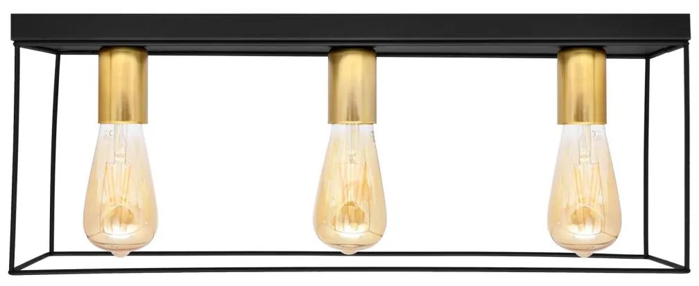 Mennyezeti lámpa FINN 3xE27/15W/230V fekete/arany