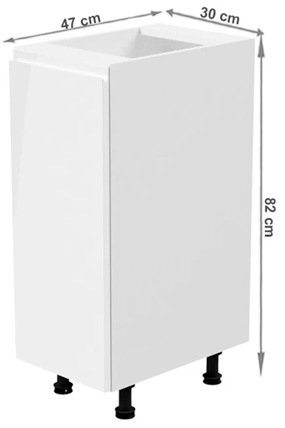 Alsó konyhaszekrény D30 Aurellia (fehér + fényes fehér) (B). 1015746