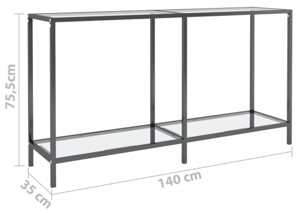 vidaXL átlátszó edzett üveg tálalóasztal 140 x 35 x 75,5 cm
