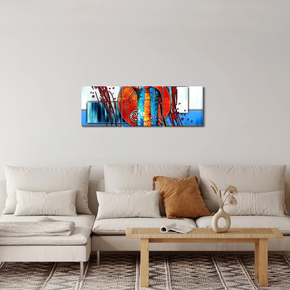 Egy ősi ember képének festménye (órával) (90x30 cm)