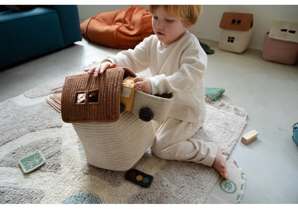 Textil játéktároló kosár szett 2 db-os 24x14x8 cm Truck – Lorena Canals