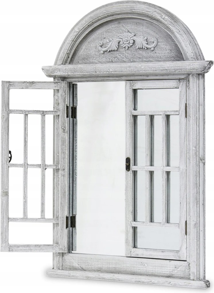 Fali redőny tükör retro redőnyökkel nyitható íves fa keret