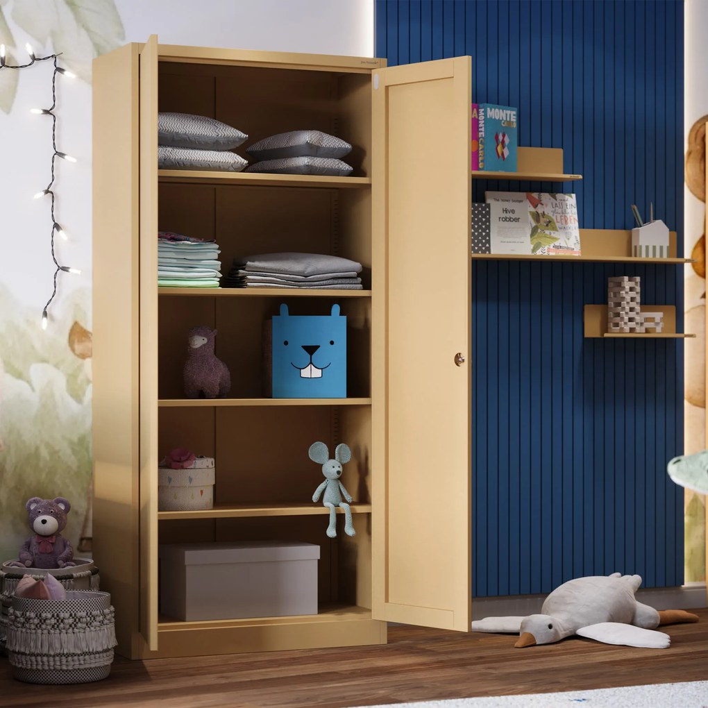 Nagyméretű polcos szekrény JAN H, 900 x 1950 x 400 mm, Fresh Style: bézs