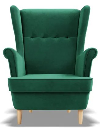 Uszak Mini fotel, bársony, zöld