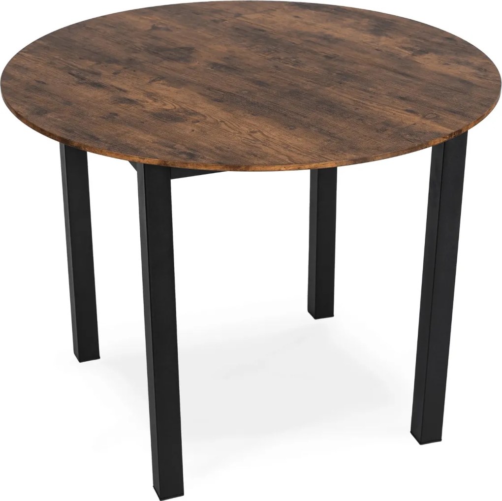 Étkezőasztal 100 cm méretben, rusztikus tölgy/fekete színben TEO