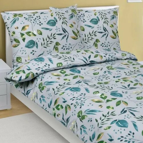 Bellatex Lupin pamut ágyneműhuzat zöld, 140 x 200 cm, 70 x 90 cm, 140 x 200 cm, 70 x 90 cm