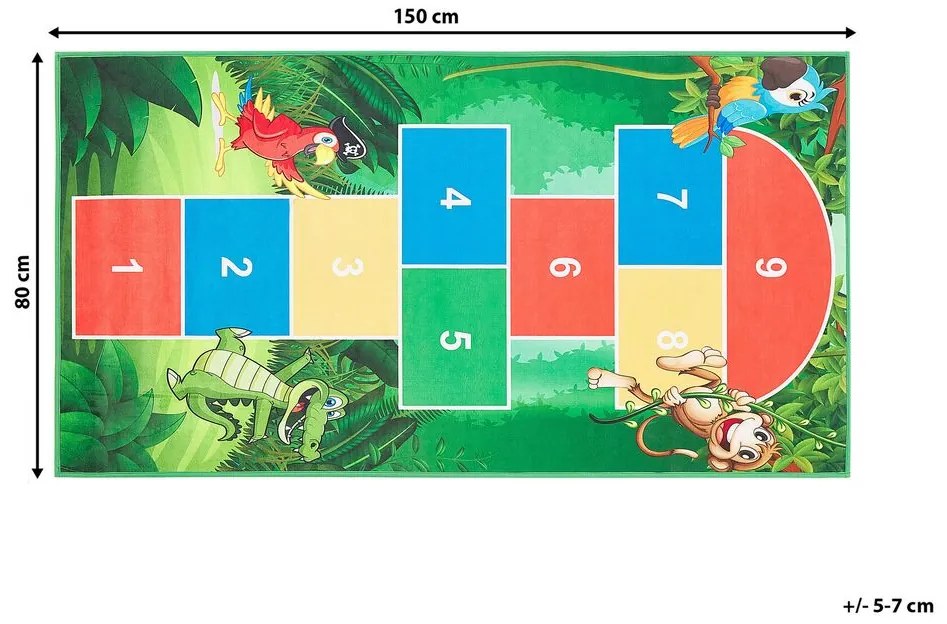 Ugróiskolás zöld gyerekszobaszőnyeg 80 x 150 cm BABADAG Beliani