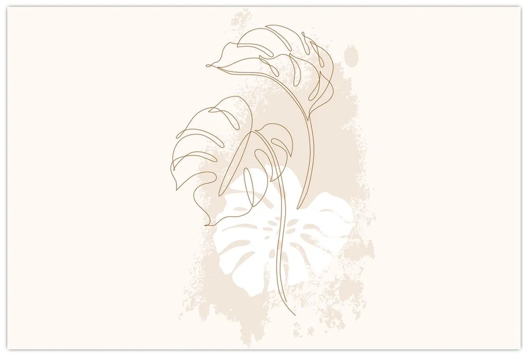 Kép - Line art monstera N⁰1 (90x60 cm)